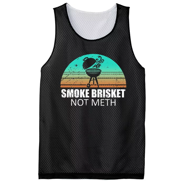 Smoke Brisket Not Mesh Crack Grilling Smoking Father Mesh Reversible Basketball Jersey Tank