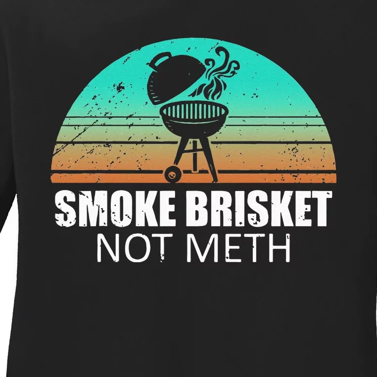 Smoke Brisket Not Mesh Crack Grilling Smoking Father Ladies Long Sleeve Shirt