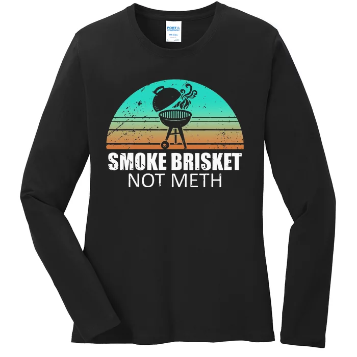 Smoke Brisket Not Mesh Crack Grilling Smoking Father Ladies Long Sleeve Shirt