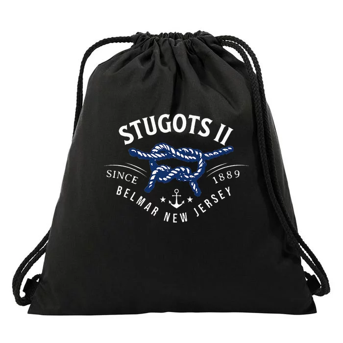 Stugots Belmar Nj Rope Retro Sarcastic Funny Boating Drawstring Bag