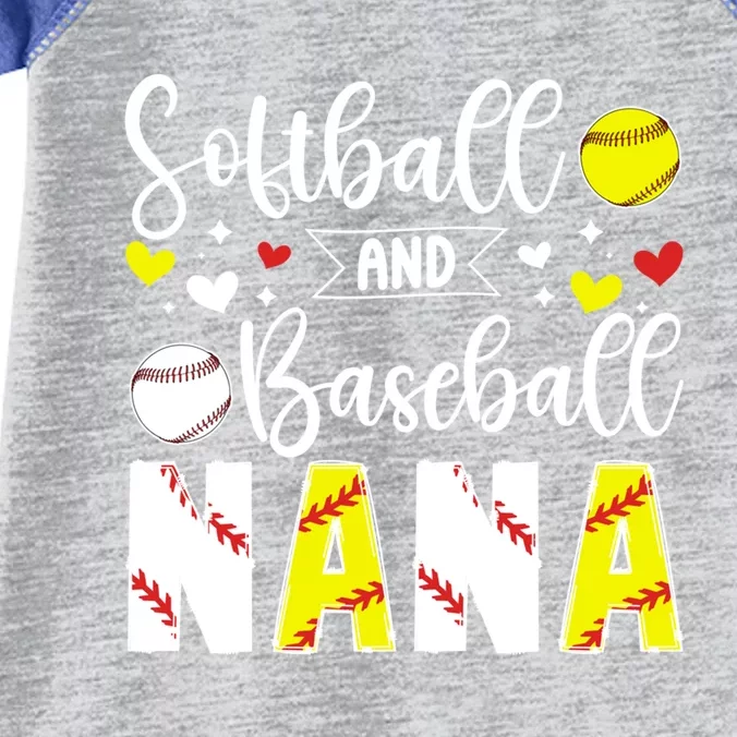 Softball Baseball Nana Grandma Baseball Softball Nana Gift Infant Baby Jersey Bodysuit