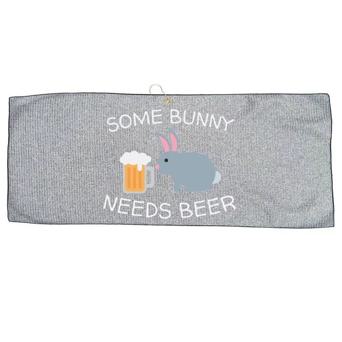 Some Bunny Needs Beer Funny Easter Drinking Large Microfiber Waffle Golf Towel