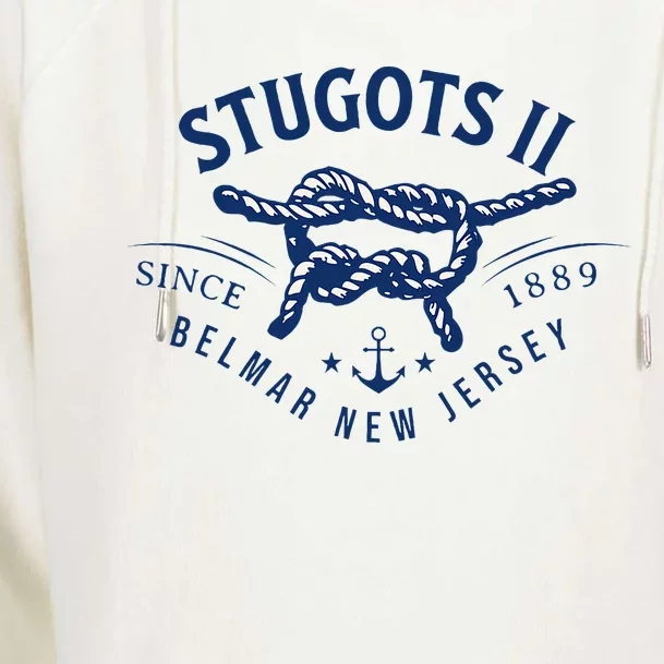 Stugots Belmar Nj Rope Retro Sarcastic Funny Boating Womens Funnel Neck Pullover Hood