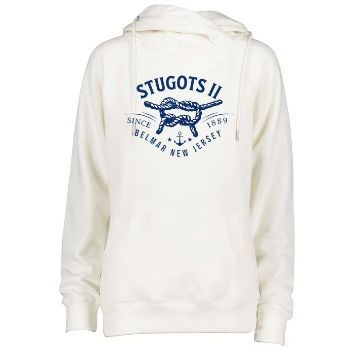 Stugots Belmar Nj Rope Retro Sarcastic Funny Boating Womens Funnel Neck Pullover Hood