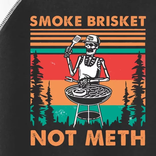 Smoke Brisket Not Meth Bbq Skeleton Grilling Master Toddler Fine Jersey T-Shirt