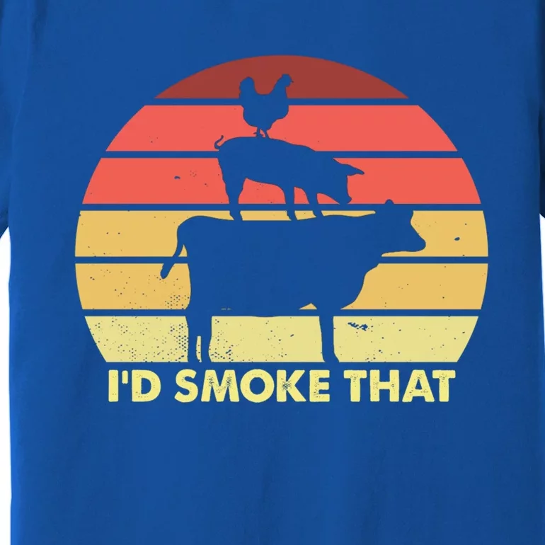 Smoke Brisket Not Meth Grilling Grill Master Barbecue Bbq Gift Premium T-Shirt