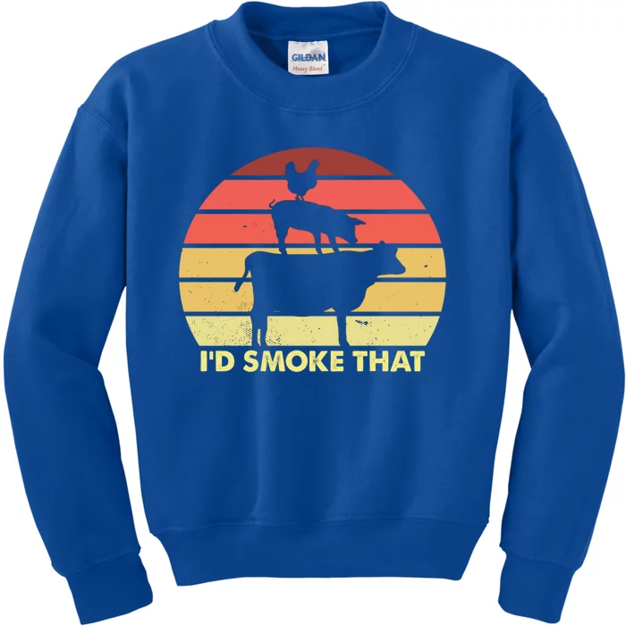 Smoke Brisket Not Meth Grilling Grill Master Barbecue Bbq Gift Kids Sweatshirt