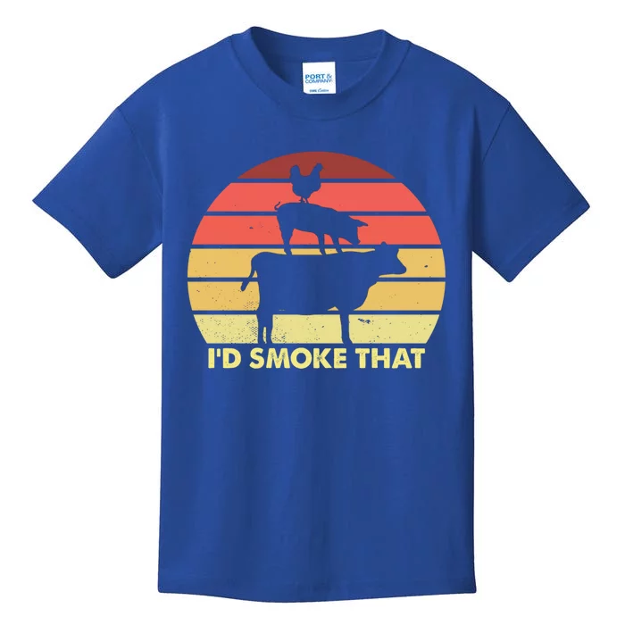 Smoke Brisket Not Meth Grilling Grill Master Barbecue Bbq Gift Kids T-Shirt