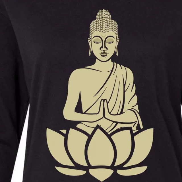 Spiritual Buddha Namaste And Lotus Meditation And Yoga Lifestyle Gift Womens Cotton Relaxed Long Sleeve T-Shirt