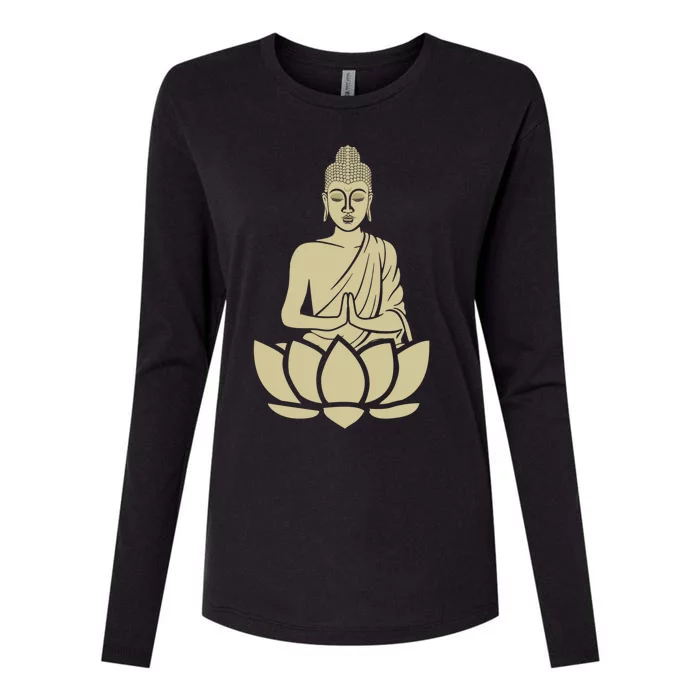 Spiritual Buddha Namaste And Lotus Meditation And Yoga Lifestyle Gift Womens Cotton Relaxed Long Sleeve T-Shirt