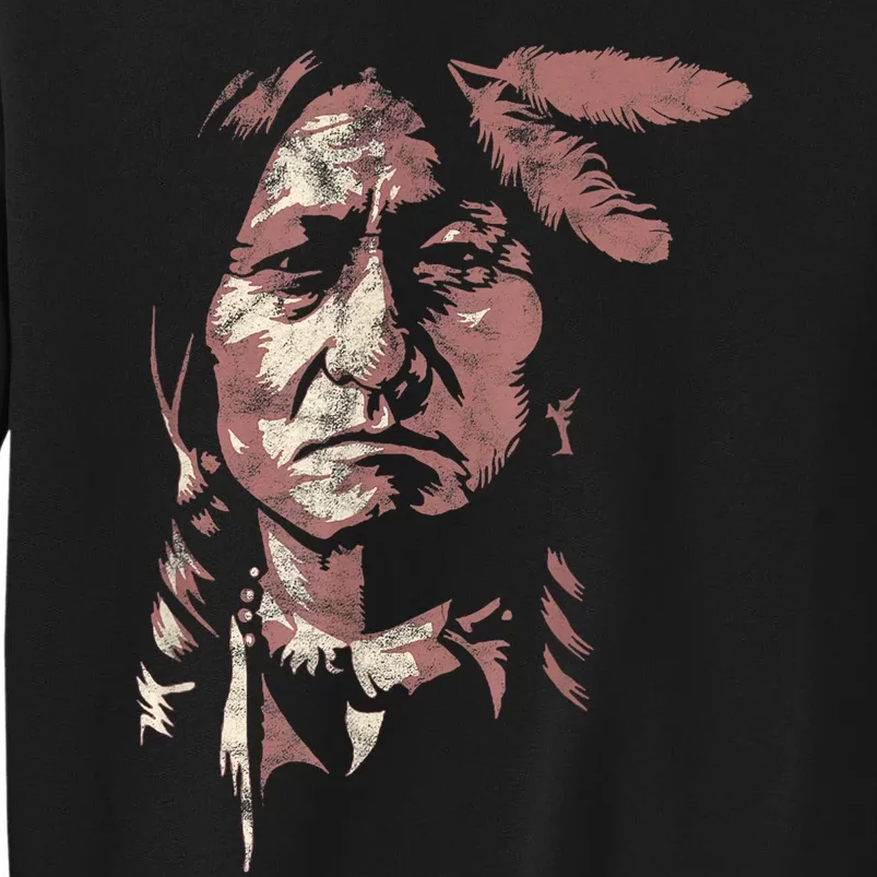 Sitting Bull Native American Chief Indian Warrior Tall Sweatshirt