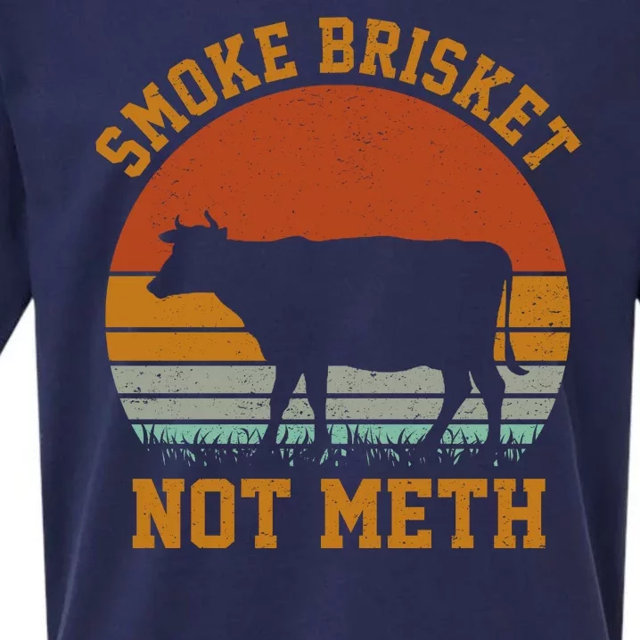 Smoke Brisket Not Meth Vintage Funny Bbq Sueded Cloud Jersey T-Shirt