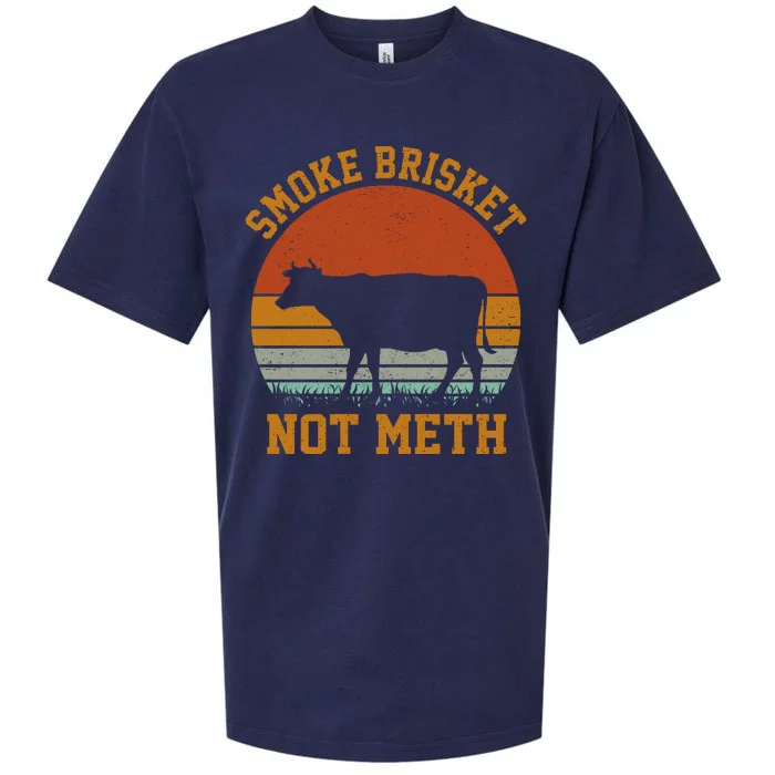 Smoke Brisket Not Meth Vintage Funny Bbq Sueded Cloud Jersey T-Shirt