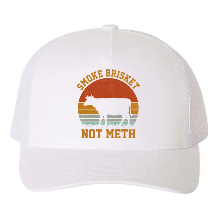 Smoke Brisket Not Meth Vintage Funny Bbq Yupoong Adult 5-Panel Trucker Hat