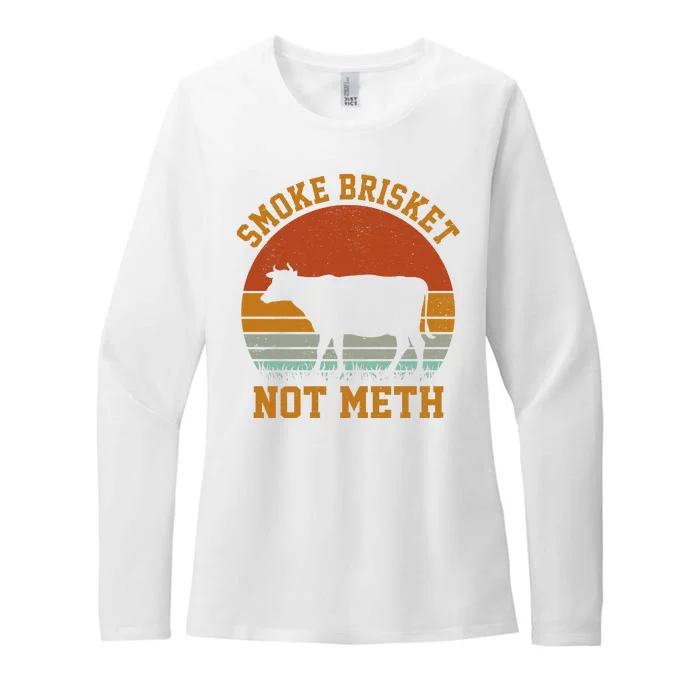 Smoke Brisket Not Meth Vintage Funny Bbq Womens CVC Long Sleeve Shirt