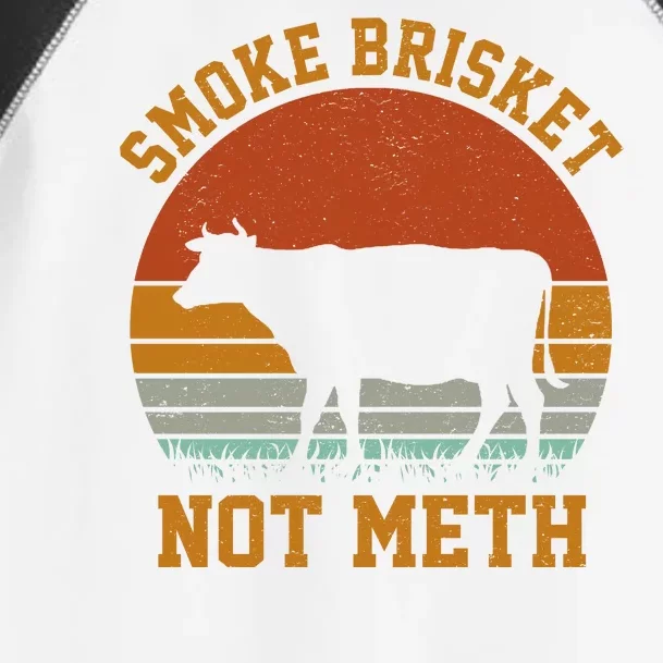 Smoke Brisket Not Meth Vintage Funny Bbq Toddler Fine Jersey T-Shirt