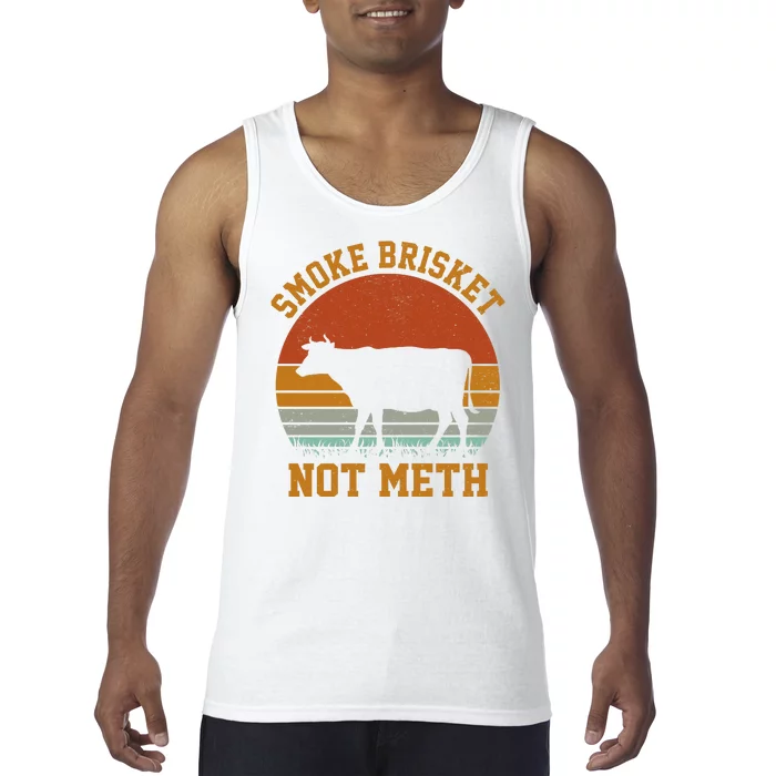 Smoke Brisket Not Meth Vintage Funny Bbq Tank Top