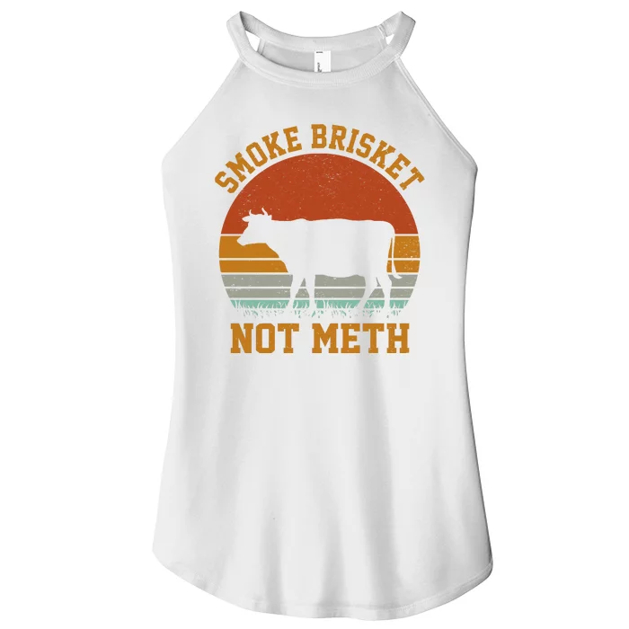 Smoke Brisket Not Meth Vintage Funny Bbq Women’s Perfect Tri Rocker Tank