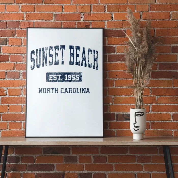 Sunset Beach North Carolina Nc Vintage Athletic Poster