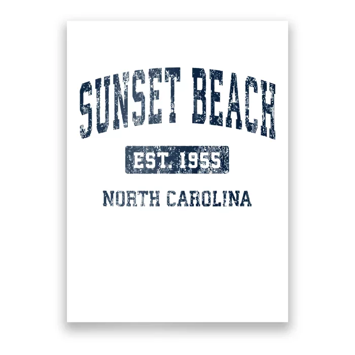 Sunset Beach North Carolina Nc Vintage Athletic Poster