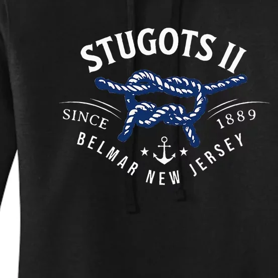 Stugots Belmar Nj Rope Retro Sarcastic Funny Boating Women's Pullover Hoodie