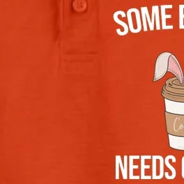 Some Bunny Needs Coffee Cute Dry Zone Grid Performance Polo