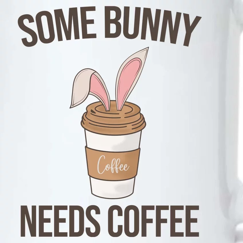 Some Bunny Needs Coffee Cute Black Color Changing Mug