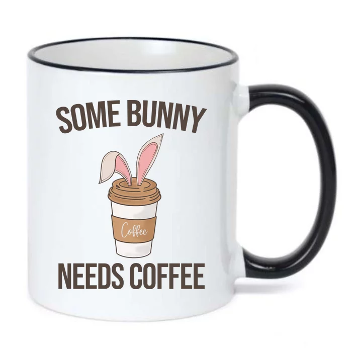 Some Bunny Needs Coffee Cute Black Color Changing Mug