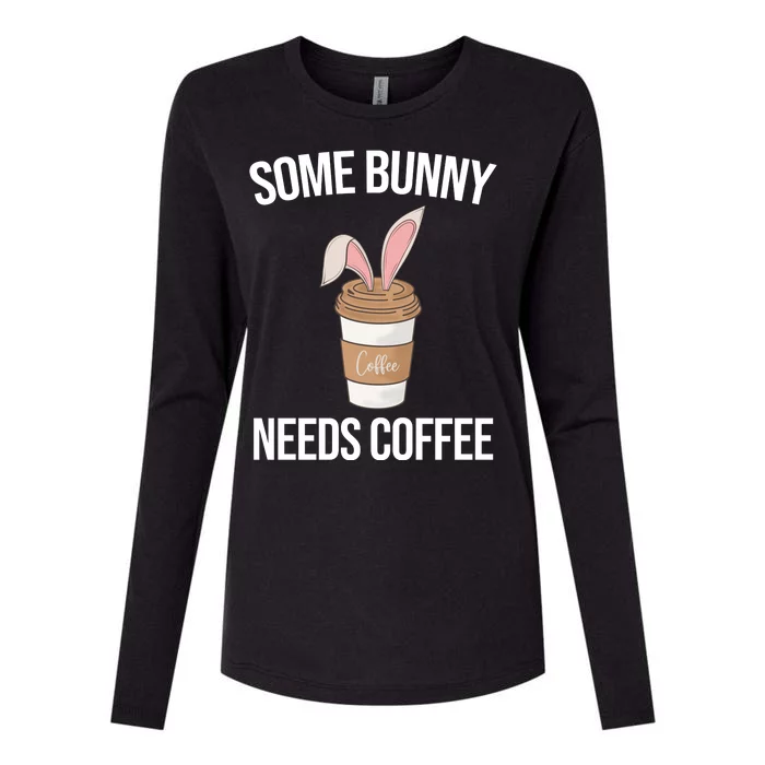 Some Bunny Needs Coffee Cute Womens Cotton Relaxed Long Sleeve T-Shirt