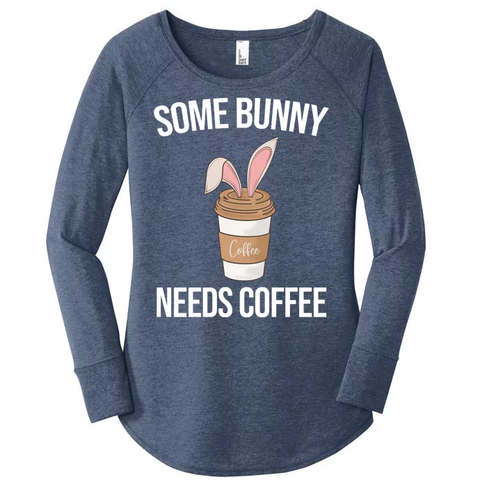 Some Bunny Needs Coffee Cute Women's Perfect Tri Tunic Long Sleeve Shirt