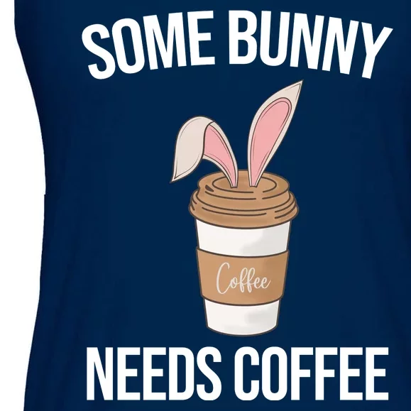 Some Bunny Needs Coffee Cute Ladies Essential Flowy Tank