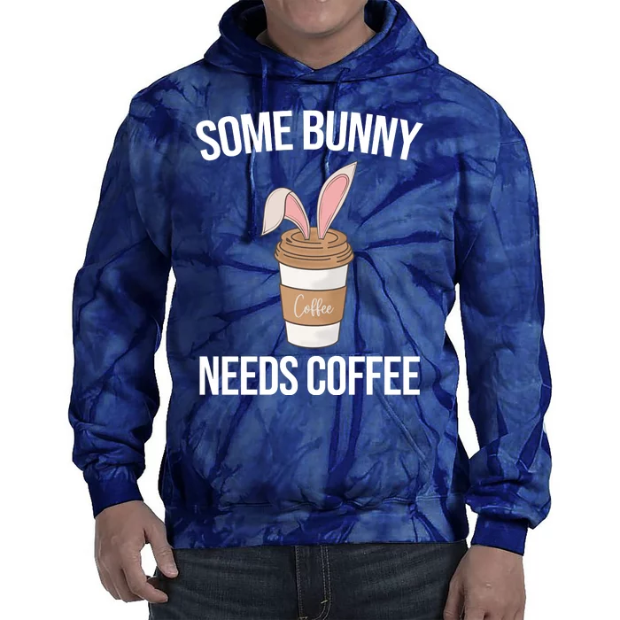 Some Bunny Needs Coffee Cute Tie Dye Hoodie