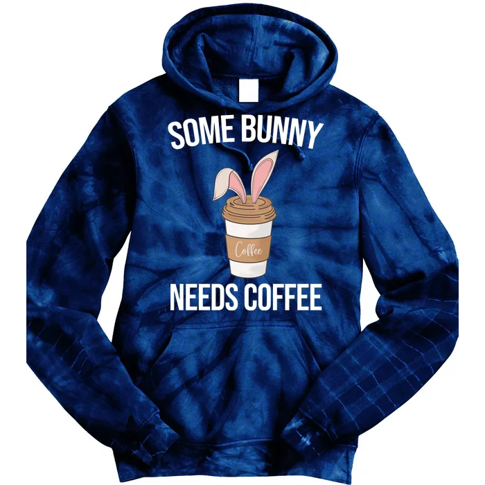 Some Bunny Needs Coffee Cute Tie Dye Hoodie