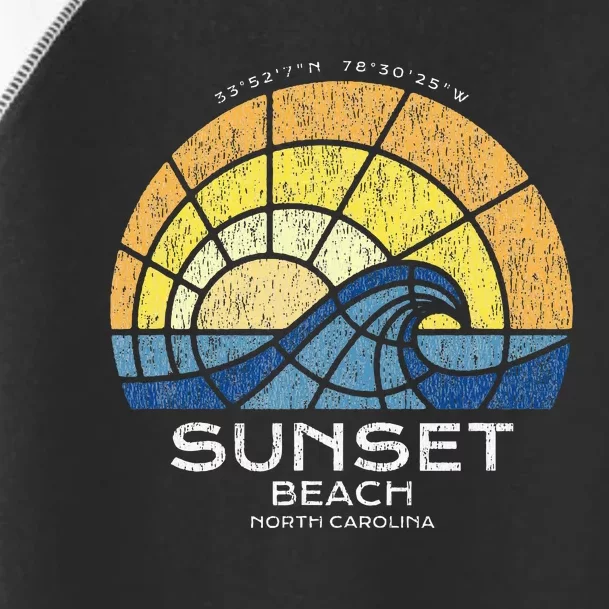 Sunset Beach Nc Vacationing Stained Glass Waves Toddler Fine Jersey T-Shirt