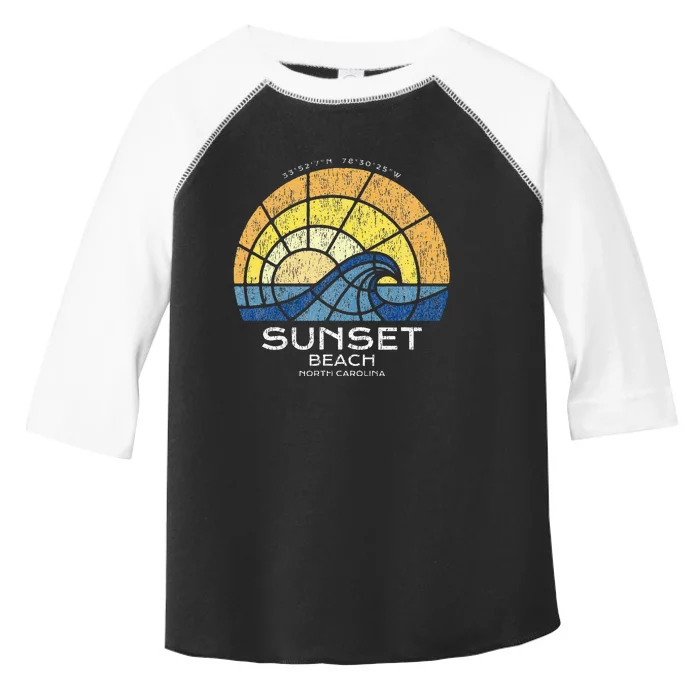 Sunset Beach Nc Vacationing Stained Glass Waves Toddler Fine Jersey T-Shirt