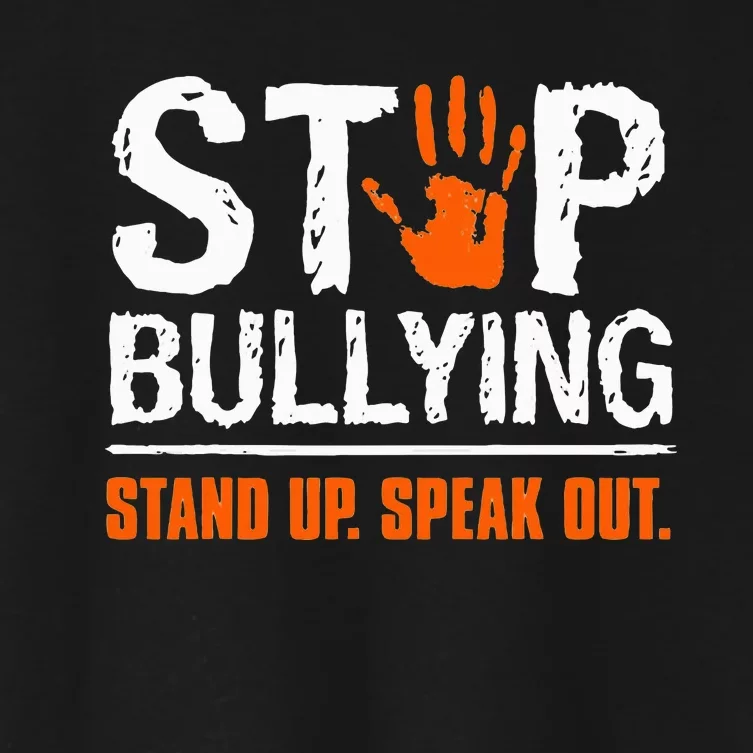 Stop Bullying Orange Stand Up Speak Out Unity Day Women's Crop Top Tee