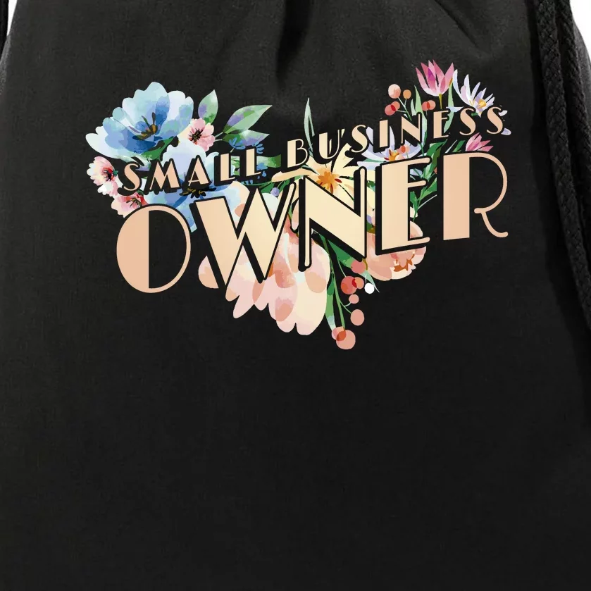 Small Business Owner Flower Drawstring Bag