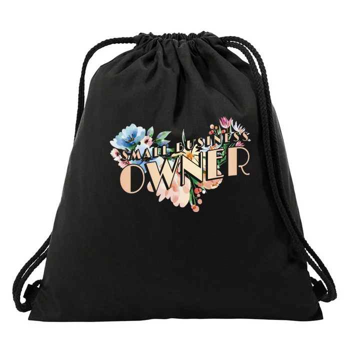 Small Business Owner Flower Drawstring Bag