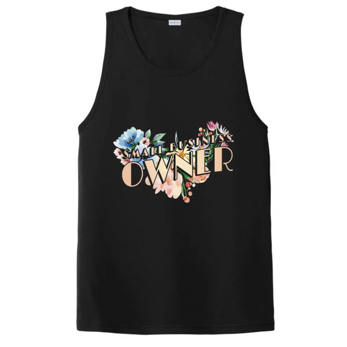 Small Business Owner Flower Performance Tank