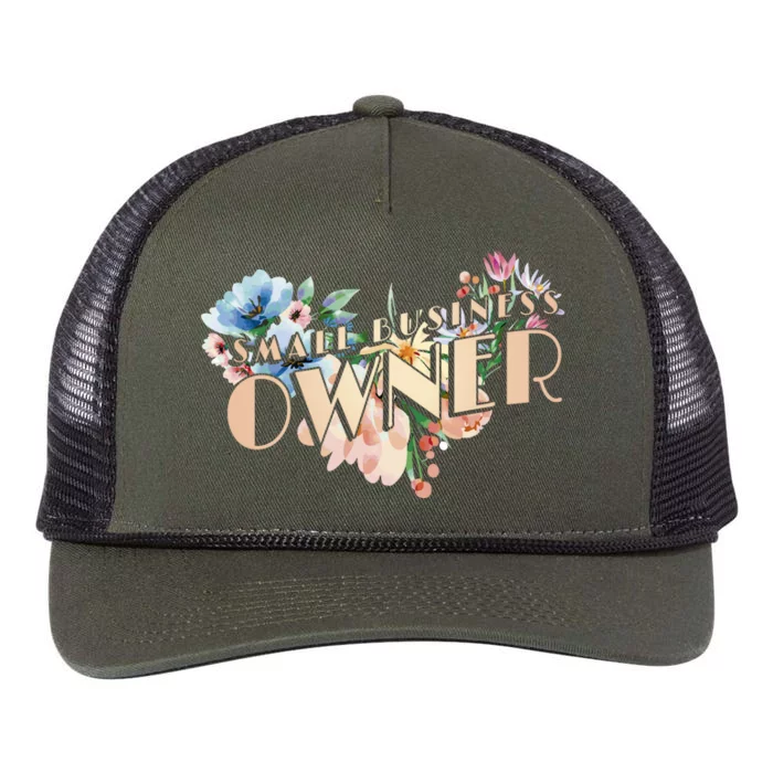 Small Business Owner Flower Retro Rope Trucker Hat Cap