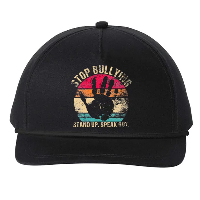 Stop Bullying Orange Stand Up Speak Out Unity Day Snapback Five-Panel Rope Hat