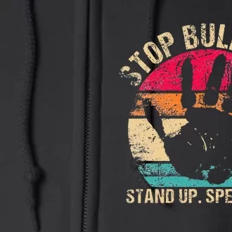 Stop Bullying Orange Stand Up Speak Out Unity Day Full Zip Hoodie