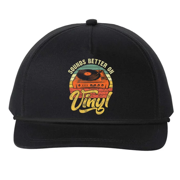 Sounds Better On Vinyl Music Lover Disc Records Collector Snapback Five-Panel Rope Hat