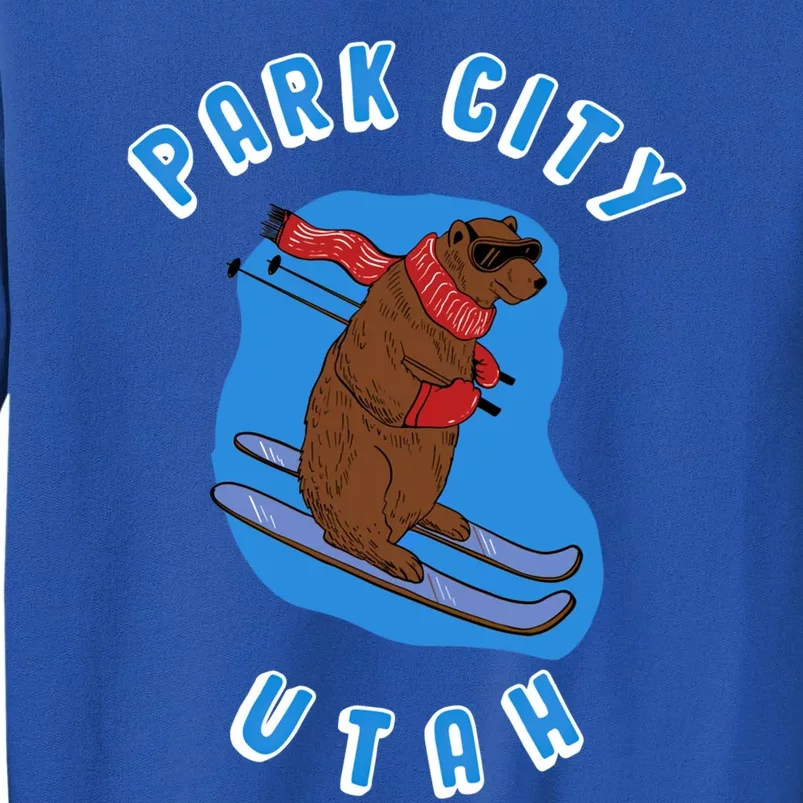 Skiing Bear On Ski Slope Funny Park City Utah Souvenir Gift Sweatshirt