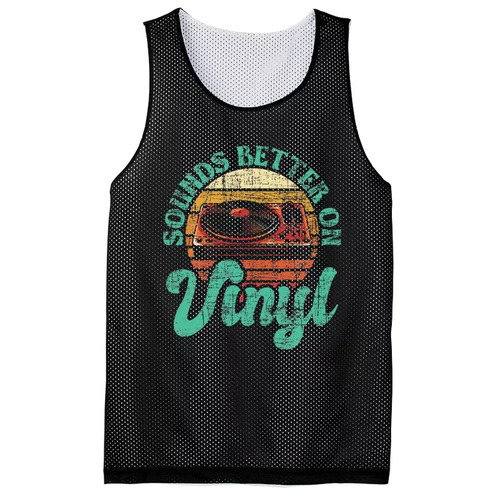 Sounds Better On Vinyl Music Lover Disc Records Collector Mesh Reversible Basketball Jersey Tank