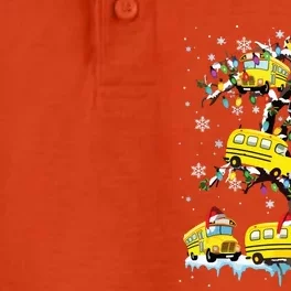 School Bus On Xmas Tree Christmas Santa School Bus Driver Dry Zone Grid Performance Polo