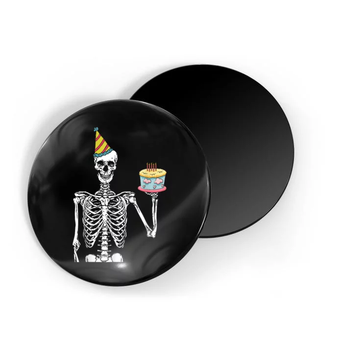 Skeleton Birthday Party Lazy Halloween Costume Funny Skull Magnet