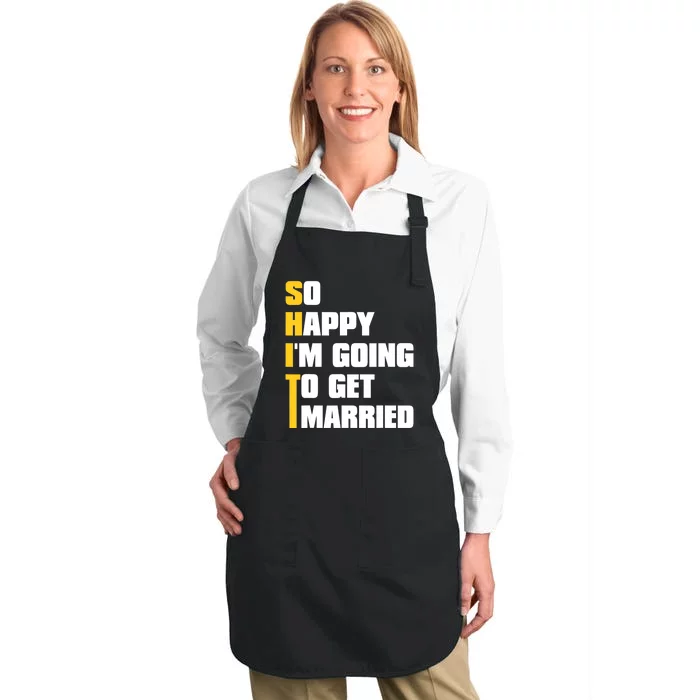 Sarcastic Bachelor Party Stag Groomsmen Getaway Wedding Full-Length Apron With Pocket