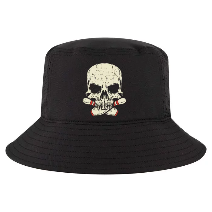 Skull Bowling Pins Skeleton Head Bowler Cool Comfort Performance Bucket Hat