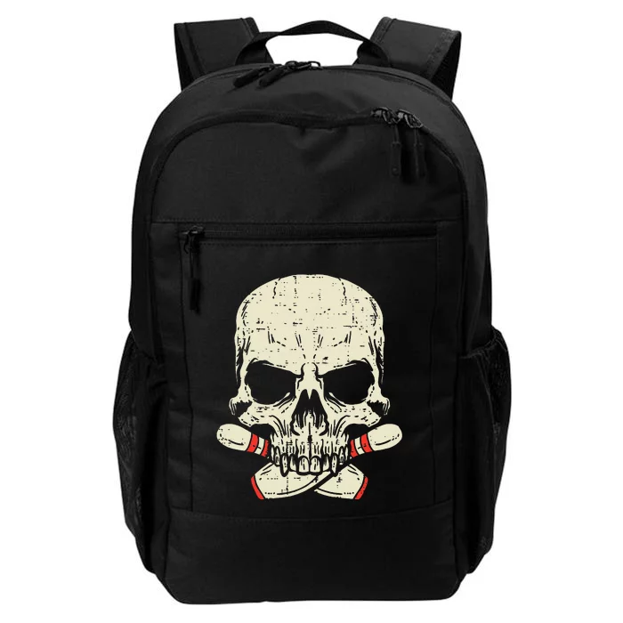 Skull Bowling Pins Skeleton Head Bowler Daily Commute Backpack